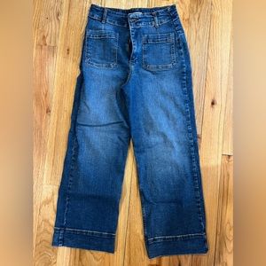 Bagatelle wide leg sailor jeans size 27 dark wash.